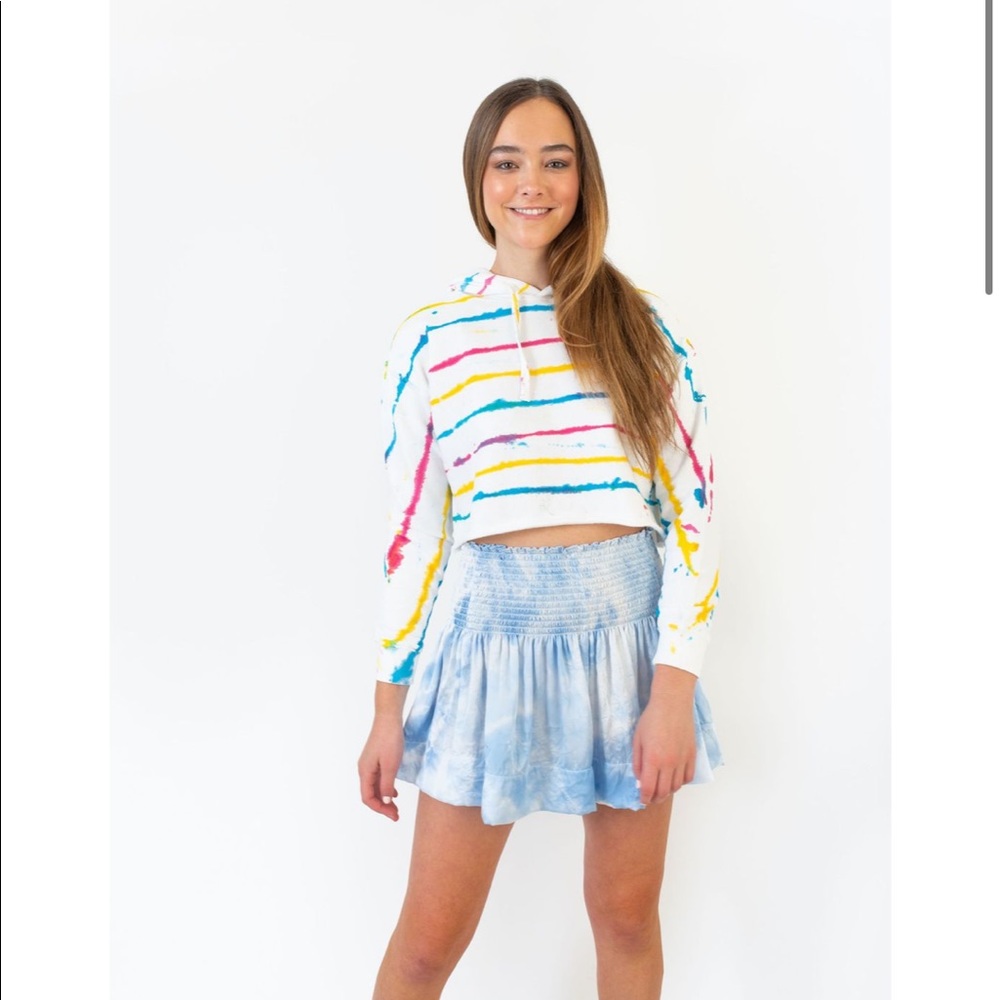 shop koch olivia cropped hoodie striped dye